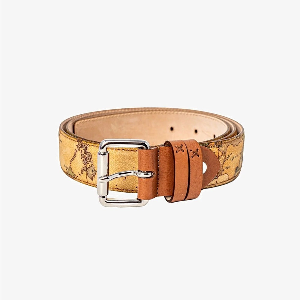 Alviero Martini 1a Classe- World Map Belt- Beige- Size 120